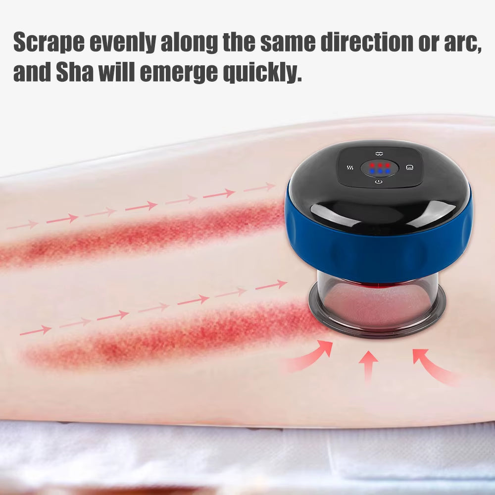 12 Level Cupping USB Recharge Electric Vacuum Cupping Therapy Set Skin Scraping Massage Guasha Wireless Slimming Body Fat Burner