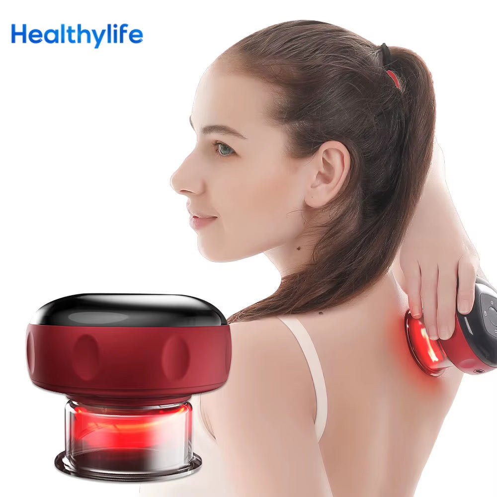 12 Level Cupping USB Recharge Electric Vacuum Cupping Therapy Set Skin Scraping Massage Guasha Wireless Slimming Body Fat Burner