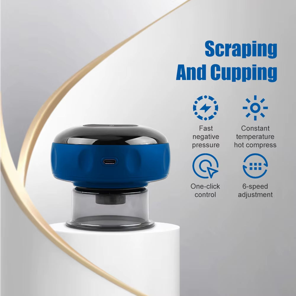 12 Level Cupping USB Recharge Electric Vacuum Cupping Therapy Set Skin Scraping Massage Guasha Wireless Slimming Body Fat Burner