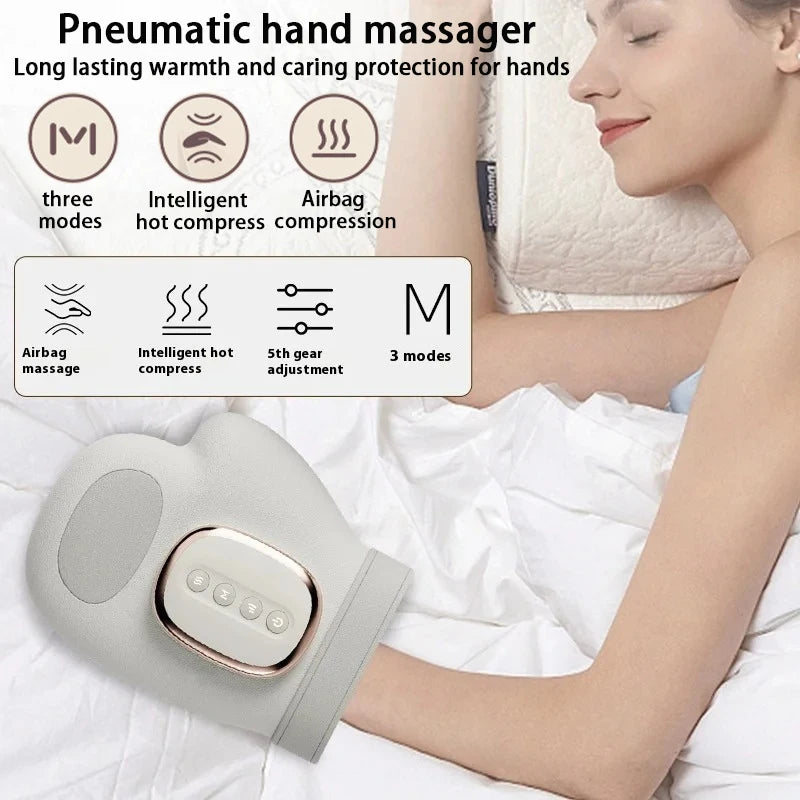 New Electric Hand Massager with Constant Temperature Hot Compress, Finger Joint Kneading, Pushing and Pressing, Hand Massager