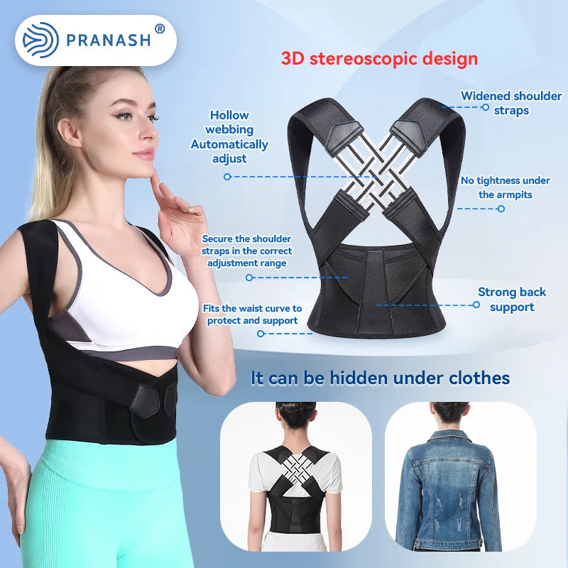 Dropshipping Stock Adjustable Back Posture Corrector Belt Women Men Prevent Slouching Relieve Pain Posture Corrector